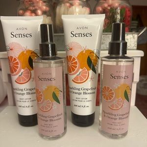 NWT Sealed Avon Senses Collection (4 pc) Sparkling Grapefruit Orange Blossom